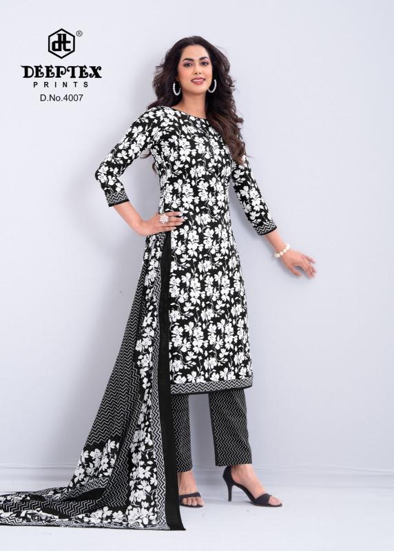 Deeptex aaliza black & white vol-4 ladies dress material wholesale price